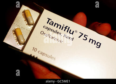 Tamiflu-Medikament gegen die Schweinegrippe. Stockfoto