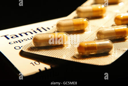 Tamiflu, Schweinegrippe Medikamente. Tamiflu Medikament gegen Schweinegrippe. Stockfoto