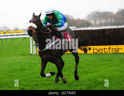 -Im Nordwesten Racing Masters Betfair Chase - Rennen Haydock Park Rennbahn Stockfoto