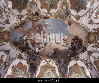 Bildende Kunst, Giovanni Battista Tiepolo (1696-1770), Malerei, Deckengemälde, Kaisersaal, Würzburg Residenz, 1750-1753, Stockfoto
