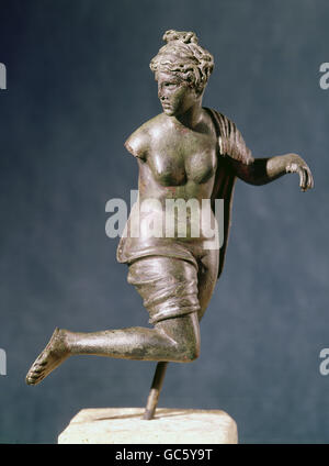 Bildende Kunst, antike, Römisches Reich, Skulptur, Statue der Göttin Venus, Bronze, Augsburg, 1.-2. Jh. n. Chr. römische Museum Augsburg, Stockfoto