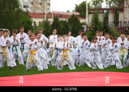 Russischen Jungen Martial Arts training Stockfoto