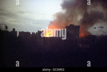 Katastrophen und Unfälle - Windsor Castle Fire - Windsor Stockfoto