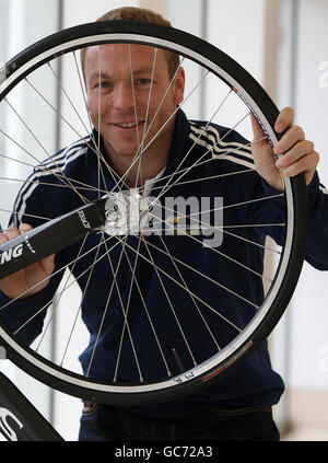 Radfahren - ScottishPower Renewables Photocall - Palace of Art. Sir Chris Hoy während der Fotozelle im Palace of Art, Glasgow. Stockfoto