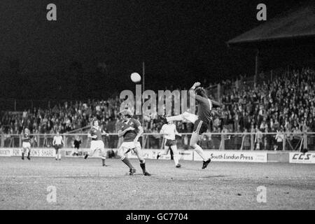 Fußball - League Division Three - Millwall gegen Sheffield Mittwoch - The Den. Sheffield Wednesday Torhüter Chris Turner räumt den Ball während der 3-3 in The Den Stockfoto