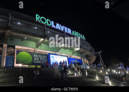 Menschen besuchen Australian Open Tennis am Rod Laver Arena in Melbourne Australien. Stockfoto