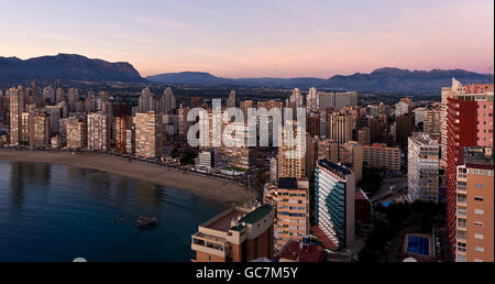 Luftaufnahme der Stadt Benidorm Stockfoto