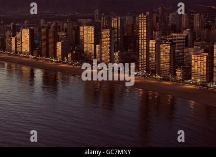 Luftaufnahme von Benidorm Küste Stockfoto