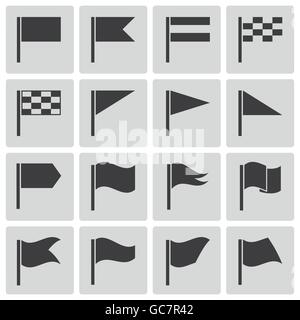 Vektor-Black Flag Icons set Stock Vektor