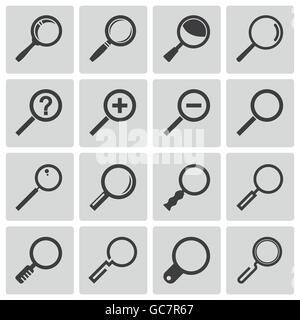 Vektor schwarze Lupe Icons Set Stock Vektor