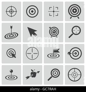 Vektor schwarze Symbole Zielsatz Stock Vektor