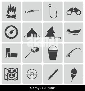 Vector Black Jagd Icons Set Stock Vektor