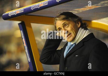 Fußball - Barclays Premier League - Wolverhampton Wanderers gegen Manchester City - Molineux. Roberto Mancini, Manager von Manchester City Stockfoto