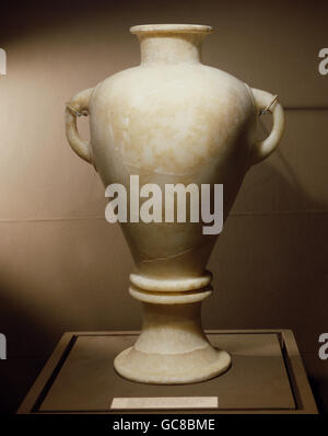 Bildende Kunst, antike, Syrien, Keramik, Flasche, Alabaster, Ugarit, 12:00, Nationalmuseum in Aleppo Stockfoto