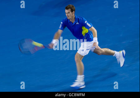 Tennis - 2010 Australian Open - Tag 1 - Melbourne Park. Andy Murray im Einsatz gegen Kevin Anderson am ersten Tag der Australian Open 2010 im Melbourne Park, Melbourne, Australien. Stockfoto