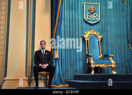 Prinz William wartet auf eine Rede bei einem Empfang anlässlich des Australia Day im Government House in Melbourne. Stockfoto