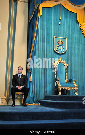 Prinz William wartet auf eine Rede bei einem Empfang anlässlich des Australia Day im Government House in Melbourne. Stockfoto