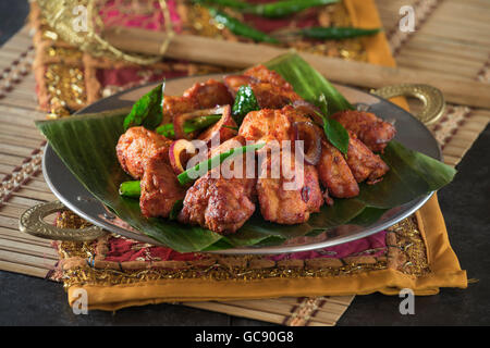 Huhn 65. Würzig gebratenes Huhn Indien Essen Stockfoto