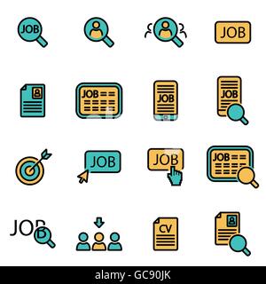 Trendige flache Linie Icon Pack für Designer und Entwickler. Vektor-Linie Job Suche Icon set Stock Vektor