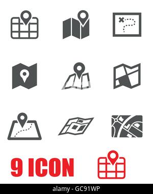 Vektor schwarze Karte-Icon-set Stock Vektor