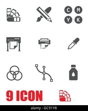 Vektor weißen Polygrafie Icon-set Stock Vektor