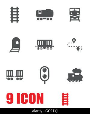 Vektor weißen Eisenbahn-Icon-set Stock Vektor