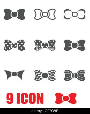 Vektor graue Fliege-Icon-set Stock Vektor