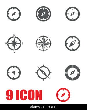 Vektor-graue Kompass-Symbol-set Stock Vektor