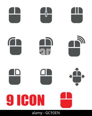 Vektor-grauen Computer-Maus-Icon-set Stock Vektor