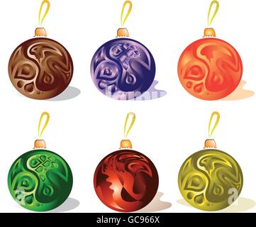 Weihnachtsdekoration Kugeln. Vektor-Illustration Eps 10 Stock Vektor
