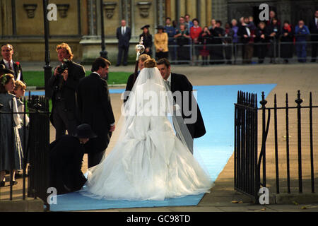 Royalty - Viscount Linley und Hon. Serena Stanhope-Hochzeit - London Stockfoto