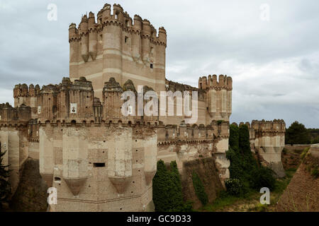 Maurischen Burg in der Stadt Coca, Segovia Provinz Castilla y Leon, Spanien Stockfoto