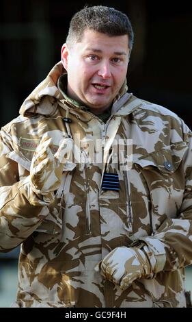 Offizier kommandierende 31 Squadron Wing Kommandant Ian 'Windy' Gale, während einer "show of Force" Demonstration bei RAF Marham. Stockfoto