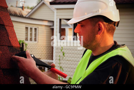 Dachdeckerarbeiten Stockfoto