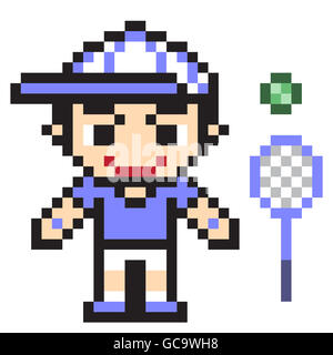 Illustration Design Pixel Kunst tennis Stockfoto