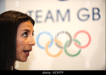 Olympische Winterspiele - Ankündigung des Team GB Skeleton Bob - British Olympic Association. Shelley Rudman aus Großbritannien während der Ankündigung des Team GB Skeleton Bob bei der British Olympic Association, London. Stockfoto