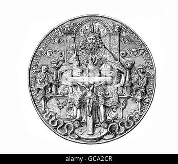 Jahr 1544, silberne Taler von Maurice Duke von Sachsen (1521-1553) Stockfoto