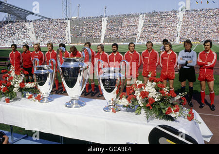 Sport, Fußball, Europameisterschaft Club's Cup, FC Bayern München, Gruppenbild, Olympiastadion, München, Deutschland, 1974, Zusatzrechte-Abferenzungen-nicht vorhanden Stockfoto