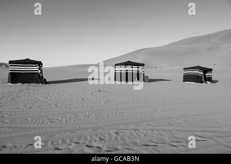 Khali und Nomadenzelt Berber Leute in der alten Wüste oman Stockfoto