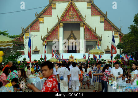 Das thailändische Neujahrsfest oder Songkran Festival oder Wasser-Festival in die Stadt Ayutthaya nördlich von Bangkok in Thailand in Südostasien. Stockfoto