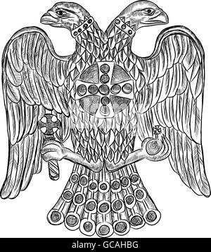 Byzantinische Doppeladler geleitet. Vektor-Illustration Eps 10 Stock Vektor