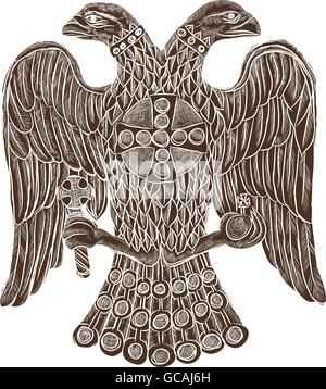 Byzantinische Doppeladler geleitet. Vektor-Illustration Eps 10 Stock Vektor