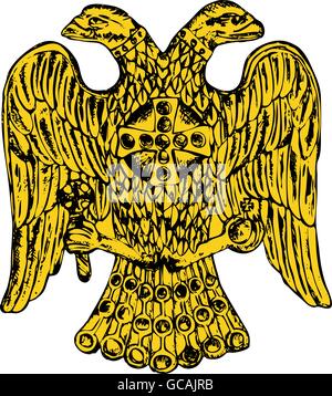 Byzantinische Doppeladler geleitet. Vektor-Illustration Eps 10 Stock Vektor