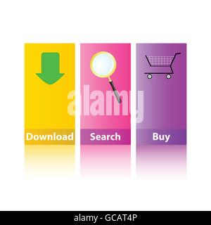Kartenset für die Webseite Vektor Illustration-Teil eins Stock Vektor