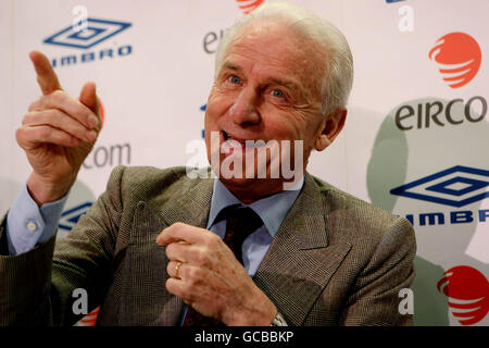 Fußball - Irland Pressekonferenz - Abbotstown. Irleund Manager Giovanni Trapattoni während einer Pressekonferenz in Abottstown, Dublin. Stockfoto