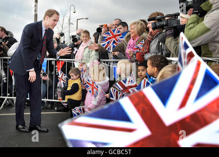 Prinz William besucht Alder Hey Kinderkrankenhaus Stockfoto