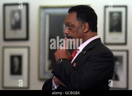 Bürgerrechtler Jesse Jackson spricht an der Cambridge Union, University of Cambridge. Stockfoto