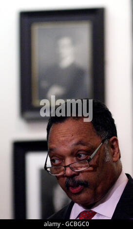 Bürgerrechtler Jesse Jackson spricht an der Cambridge Union, University of Cambridge. Stockfoto