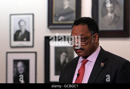 Bürgerrechtler Jesse Jackson spricht an der Cambridge Union, University of Cambridge. Stockfoto