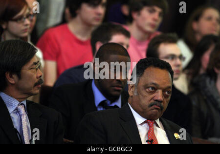 Jesse Jackson spricht an der Universität Cambridge Stockfoto